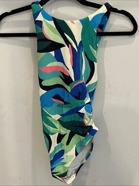 Shade & Shore Girls One-Piece Swimsuit in Blue, Green, Pink